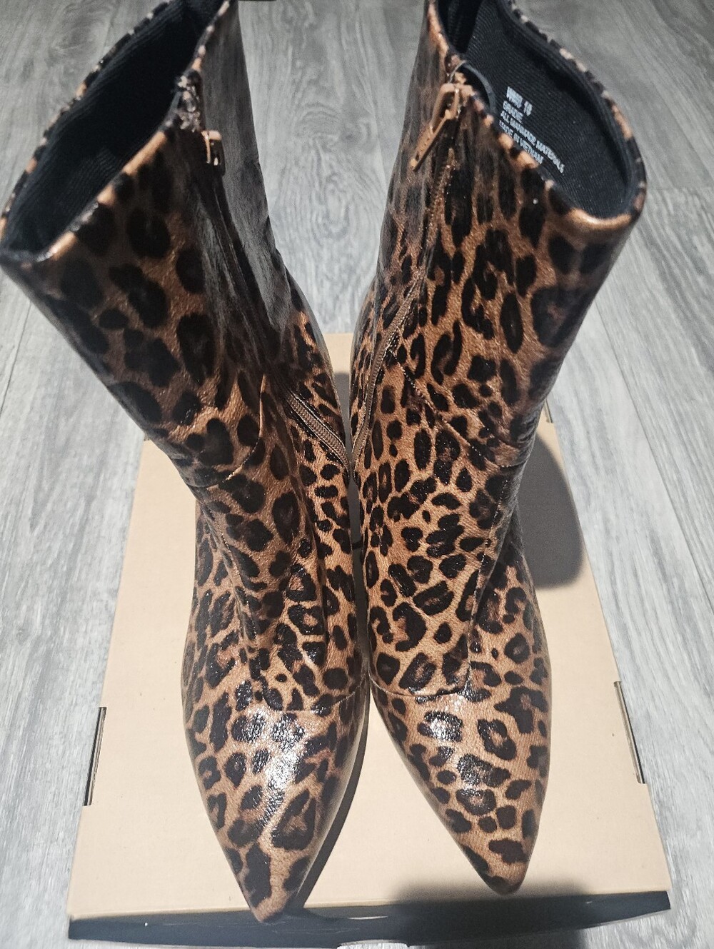 Leopard print ankle boots